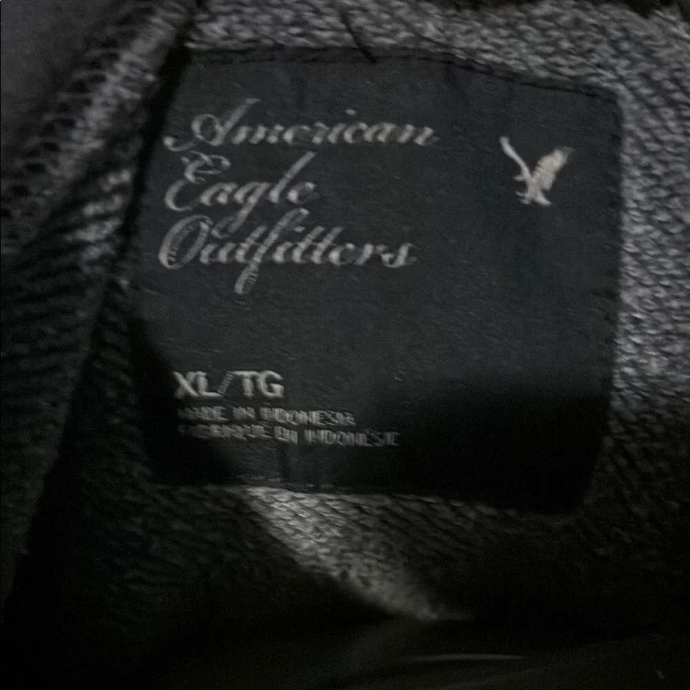 American Eagle Outfitters Blue Hoodie with Yellow Peace and Love Print - Picture 3 of 4